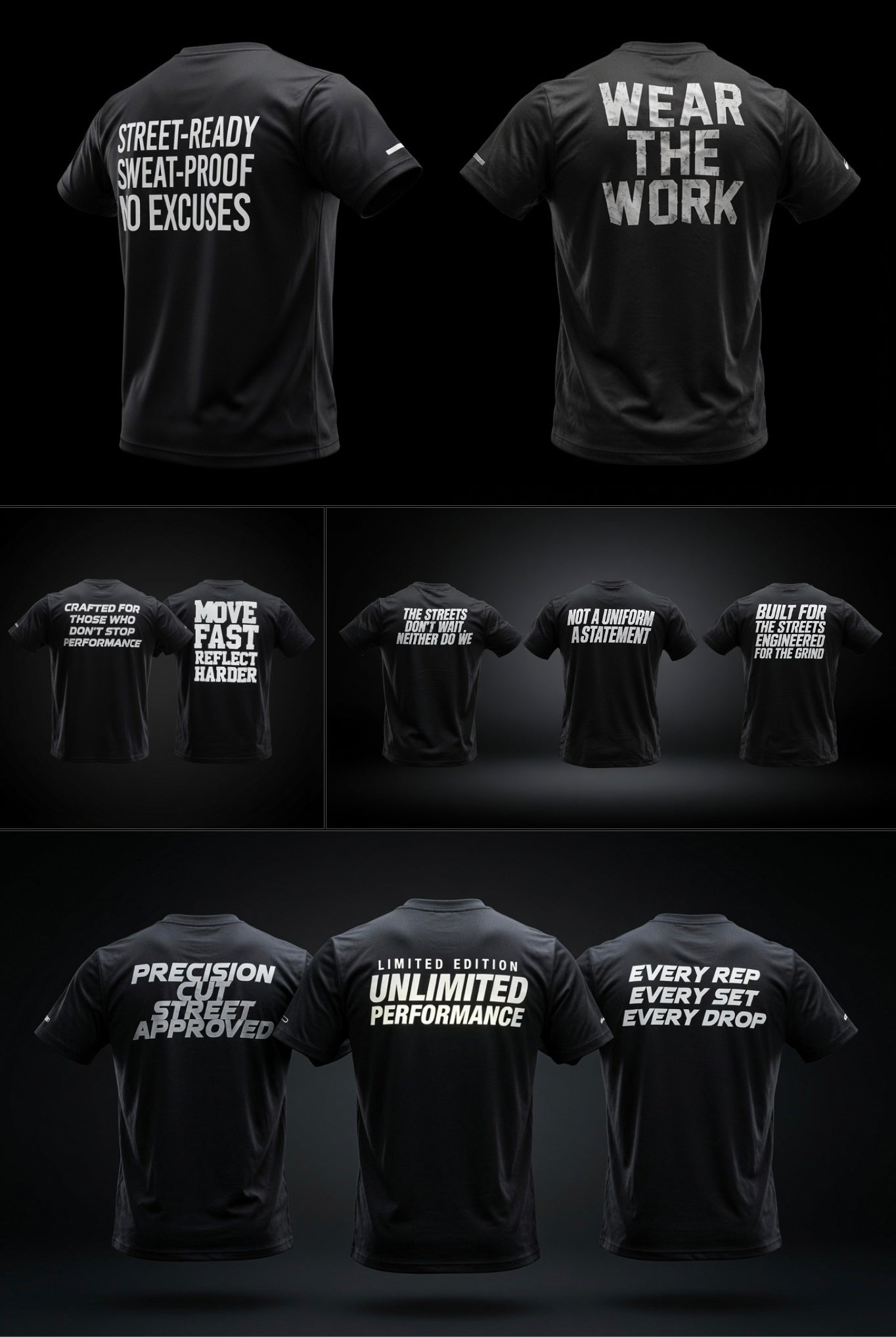 KineryX Reflective Series Drop 01 Tees — high-visibility graphic tees with reflective detailing