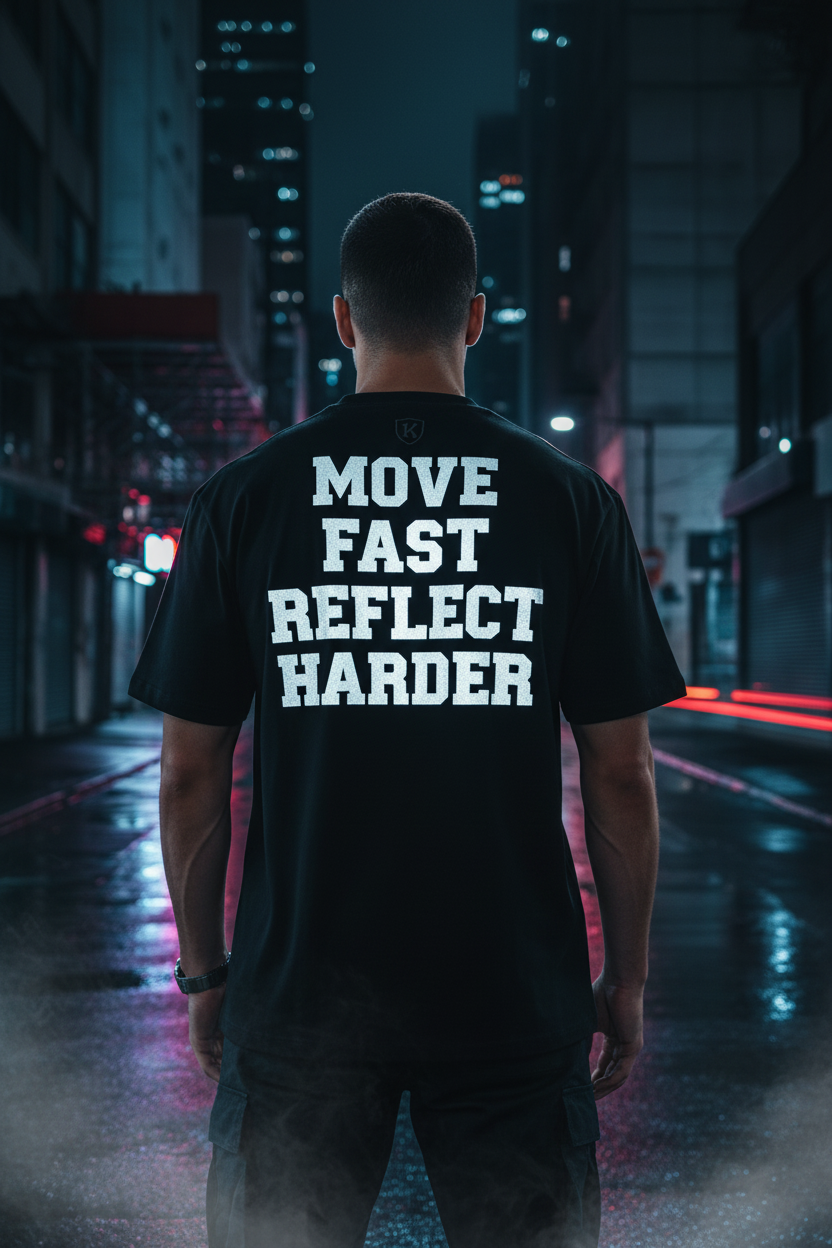 Move Fast Reflect Harder Tee — Oversized Reflective