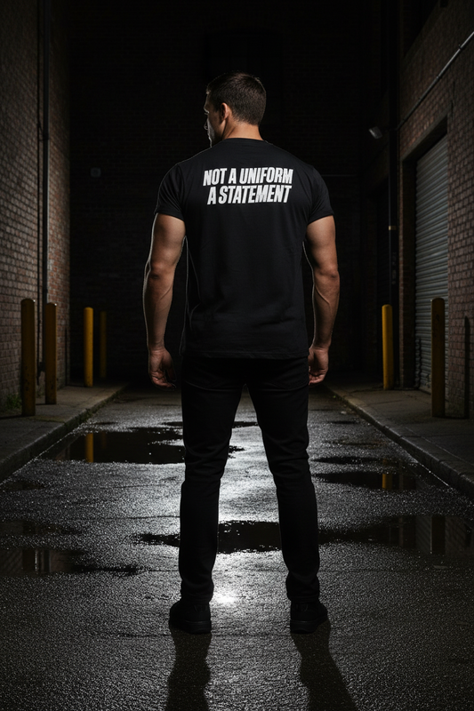 Not A Uniform. A Statement Tee — Reflective Drop-Shoulder