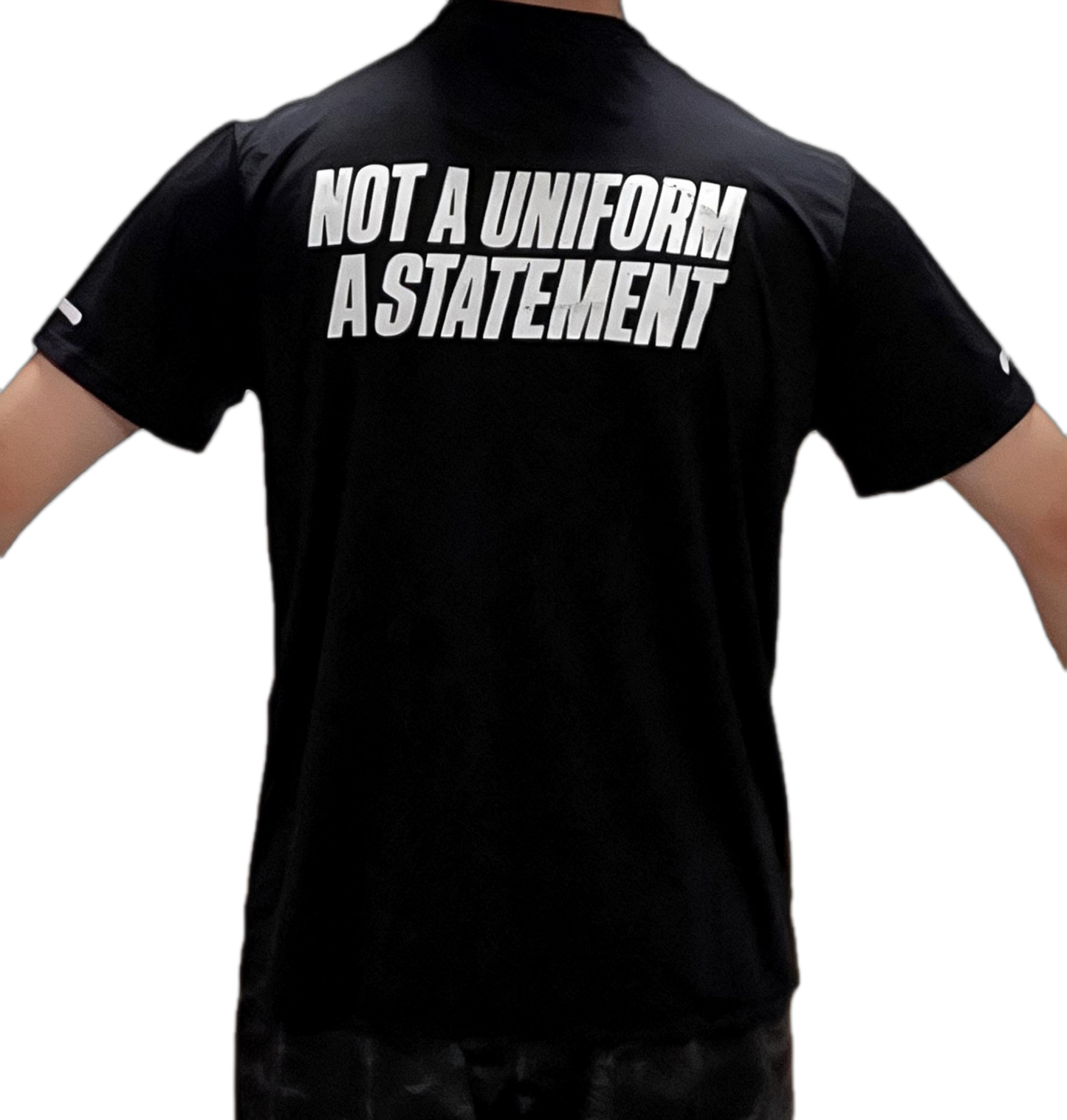 Not A Uniform. A Statement Tee — Reflective Drop-Shoulder